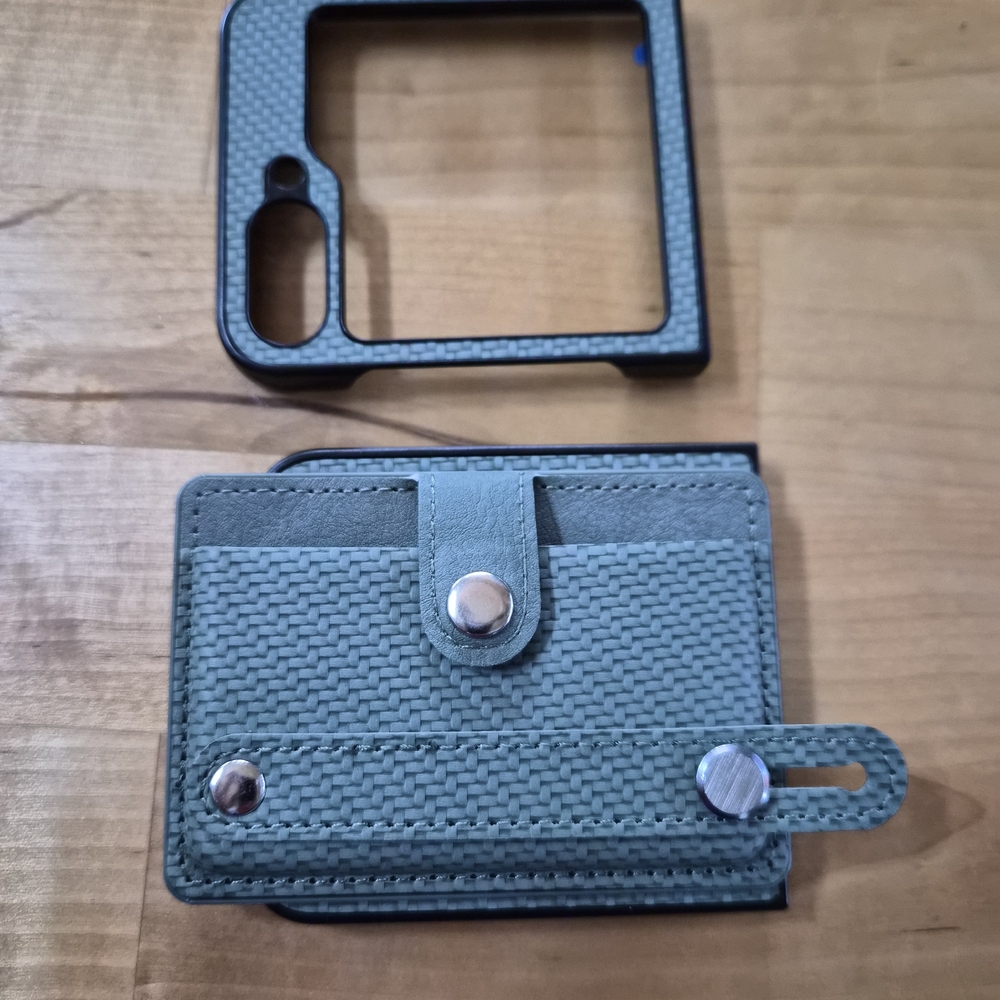 Samsung Green and Black Phone Case with Card Holder